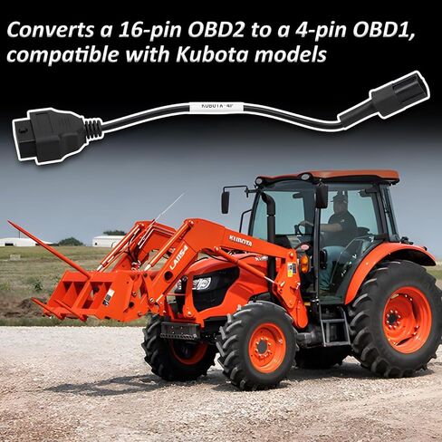 كابل محول OBD2 لمركبات Kubota ، 4 دبوس إلى 16 دبوس من OBD1 إلى موصل التشخيص OBD2 ، متوافق مع أدوات المسح OBD II-يحل محل 3824-26 in Saudi Arabia