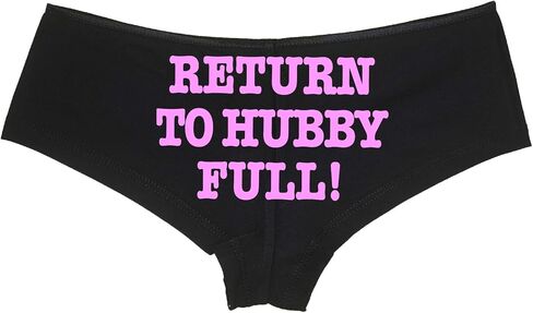 Knaughty Knickers Return to Hubby Full Black Low Rise Boyshort Underwear Unique Design Satin Trim Waistband Adults Only in Saudi Arabia