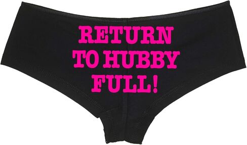 يعود Knaughty Knickers إلى Hubby Full Black Low Rise Boyshort Infereal Design Satin Satin Trim Chanband Come in Kuwait