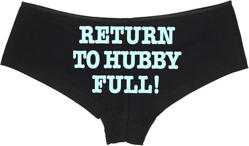 يعود Knaughty Knickers إلى Hubby Full Black Low Rise Boyshort Infereal Design Satin Satin Trim Chanband Come in Kuwait