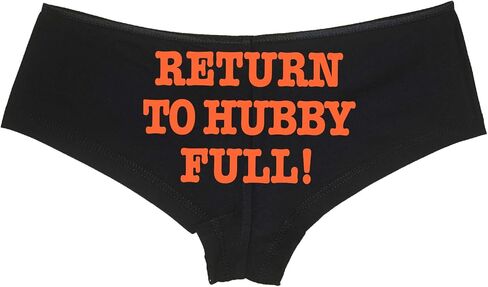 يعود Knaughty Knickers إلى Hubby Full Black Low Rise Boyshort Infereal Design Satin Satin Trim Chanband Come in Kuwait