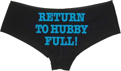 يعود Knaughty Knickers إلى Hubby Full Black Low Rise Boyshort Infereal Design Satin Satin Trim Chanband Come in Kuwait