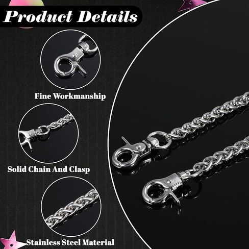 Pocket Chain Heavy Duty Hip Hop Wallet Chains 26Inch Cool Punk Pants Chain Goth Jean Chains, Aist Iron Keyring Clasp Sturdy Keyholder for Men Women Pants Jeans Key Wallet Bag Decoration in Saudi Arabia