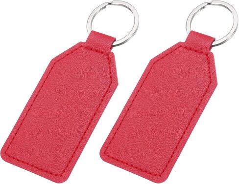 uxcell 2pcs Leather Key Fob, PU Car Keychain Blanks Key Rings Key Holder for DIY Laser Engraving Birthday Father's Day Gifts in Saudi Arabia