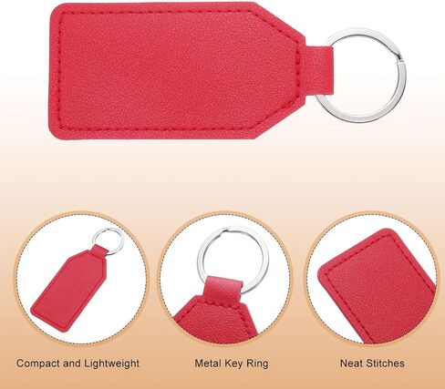 uxcell 2pcs Leather Key Fob, PU Car Keychain Blanks Key Rings Key Holder for DIY Laser Engraving Birthday Father's Day Gifts in Saudi Arabia