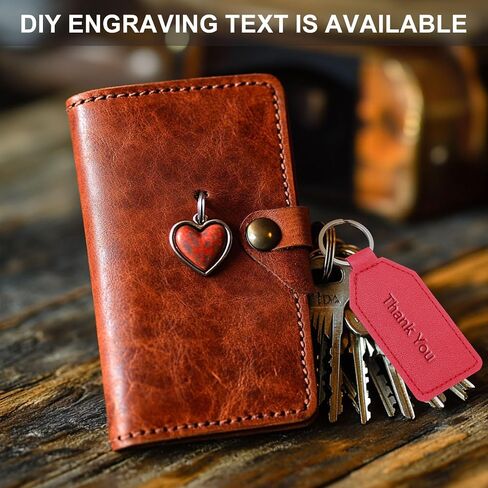 uxcell 2pcs Leather Key Fob, PU Car Keychain Blanks Key Rings Key Holder for DIY Laser Engraving Birthday Father's Day Gifts in Saudi Arabia