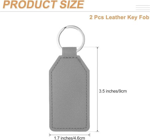 uxcell 2pcs مفتاح جلدي FOB ، PU CAR Keychain Blanks key Rings key key key for DIY Laser Engraving عيد ميلاد عيد الأب in Kuwait
