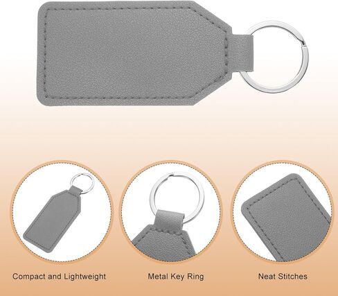 uxcell 2pcs مفتاح جلدي FOB ، PU CAR Keychain Blanks key Rings key key key for DIY Laser Engraving عيد ميلاد عيد الأب in Kuwait