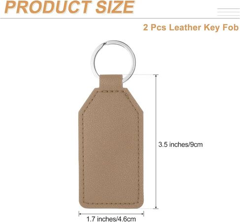 uxcell 2pcs Leather Key Fob, PU Car Keychain Blanks Key Rings Key Holder for DIY Laser Engraving Birthday Father's Day Gifts in Saudi Arabia