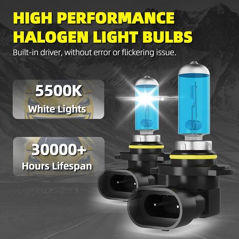 Headlight Bulbs Fit For Toyota Sienna 2004-2010, 9005 9006 High Low Beam Combo, Super Bright 5500K White Light High Performance Halogen Light Bulbs, 4PCS in Saudi Arabia