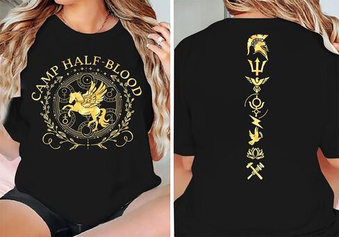 Camp Half Blood Shirts Women Greek Mythology Shirt Percy T-Shirt Vintage Book Lovers Gift Tee Tops in Saudi Arabia