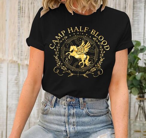 Camp Half Blood Shirts Women Greek Mythology Shirt Percy T-Shirt Vintage Book Lovers Gift Tee Tops in Saudi Arabia