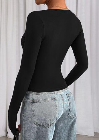 Prettygarden Womens Fall Discual Long Sleeve Dorts 2025 Henley Tee Blouse Crew Neck زر متماسكة in Kuwait