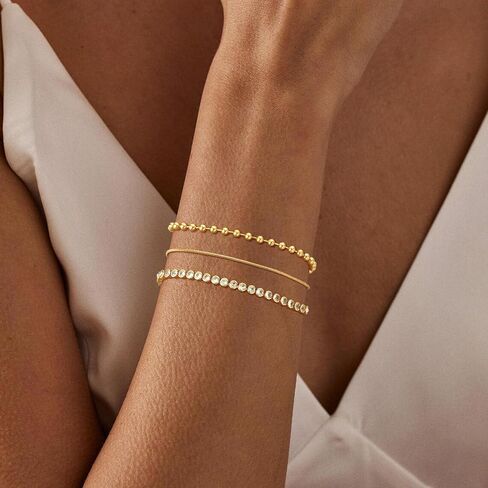 Gold Bracelets for Women, 3Pcs/5Pcs Gold Bracelet Stack, 14K Gold Plated Bracelets for Women Trendy, Adjustable Gold Jewelry for Women in Saudi Arabia