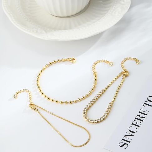 Gold Bracelets for Women, 3Pcs/5Pcs Gold Bracelet Stack, 14K Gold Plated Bracelets for Women Trendy, Adjustable Gold Jewelry for Women in Saudi Arabia