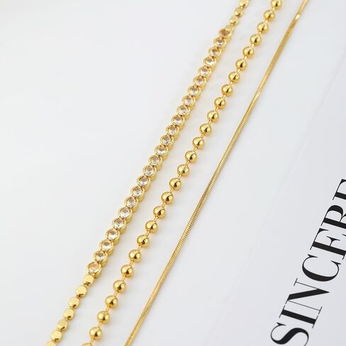 Gold Bracelets for Women, 3Pcs/5Pcs Gold Bracelet Stack, 14K Gold Plated Bracelets for Women Trendy, Adjustable Gold Jewelry for Women in Saudi Arabia