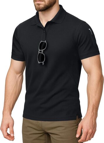 NY Threads Mens Polo Shirt Short Sleeves Quick Dry Performance Tactical Pique Jersey Golf Shirt in Saudi Arabia