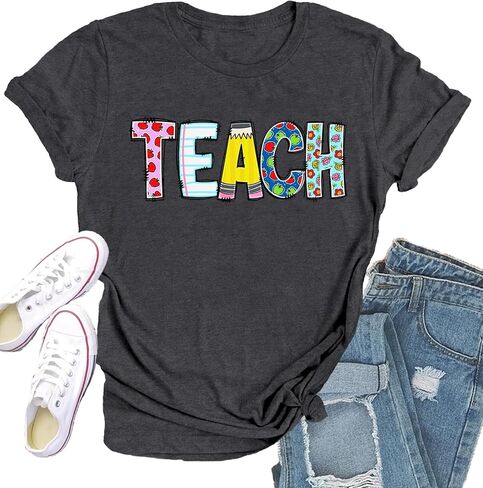 قمصان المعلمين للنساء تدريس تدريس Tshirt Teacher Life Tops Tops in Kuwait