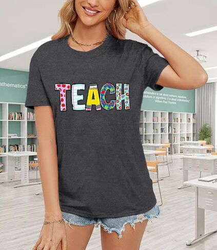 قمصان المعلمين للنساء تدريس تدريس Tshirt Teacher Life Tops Tops in Kuwait