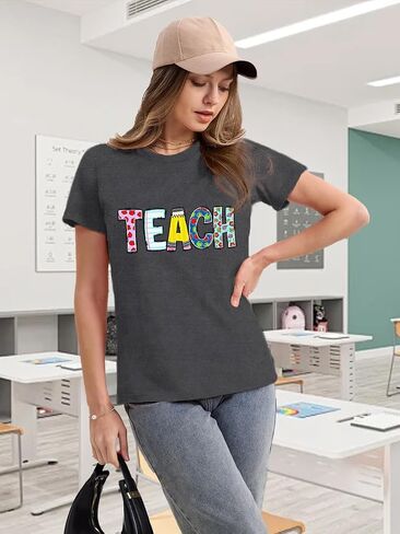 قمصان المعلمين للنساء تدريس تدريس Tshirt Teacher Life Tops Tops in Kuwait