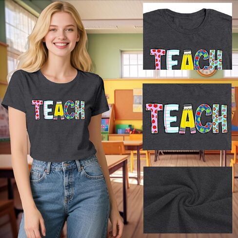 قمصان المعلمين للنساء تدريس تدريس Tshirt Teacher Life Tops Tops in Kuwait