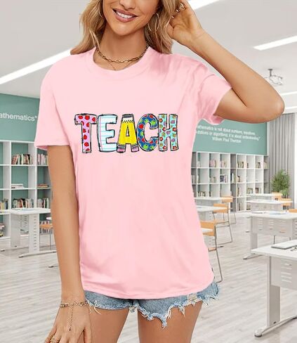 قمصان المعلمين للنساء تدريس تدريس Tshirt Teacher Life Tops Tops in Kuwait