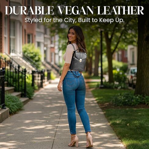 Small Leather Backpack Purse for Women - Women’s Fashion Backpack Handbags - Leather Back Pack Purse (Brown) in Kuwait