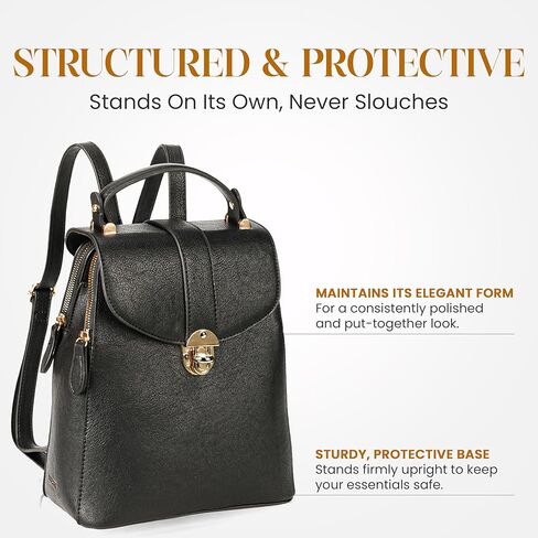 Small Leather Backpack Purse for Women - Women’s Fashion Backpack Handbags - Leather Back Pack Purse (Brown) in Kuwait