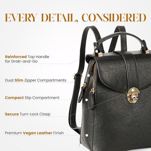 Small Leather Backpack Purse for Women - Women’s Fashion Backpack Handbags - Leather Back Pack Purse (Brown) in Kuwait