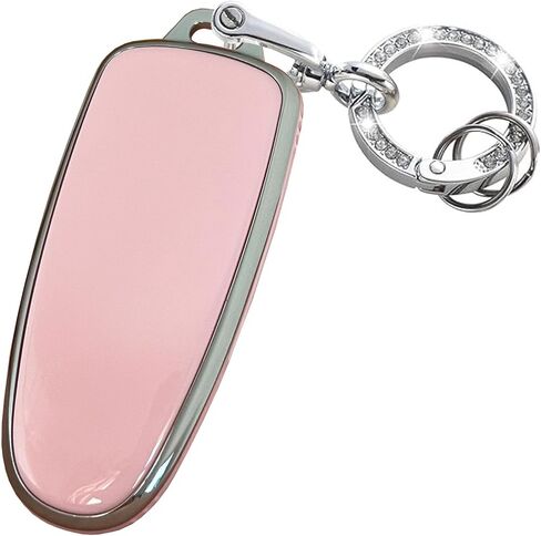 Keyless Entry Systems for Ford Key Fob Cover Fit for Ford C-Max Edge Escape Expedition Explorer Flex Focus Taurus Lincoln MKS MKT MKX Navigator (Pink-Silver) in Kuwait
