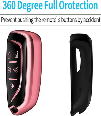 Tukellen for Cadillac Key Fob Cover Soft TPU COMPATE CASE Full Case متوافق مع Escalade 2020-2024 CT4 CT6 XTS XTS XT4 XT5 ATS Key Shell (الوردي ، 6 أزرار) in Kuwait