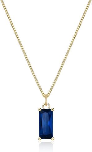 EVER FAITH Tiny Created Diamond Necklace, S925 Silver 14K Gold Emerald Cut Birthstone Cubic Zirconia Choker Necklace for Women Mothers Day/Birthday Jewelry Gifts in Kuwait