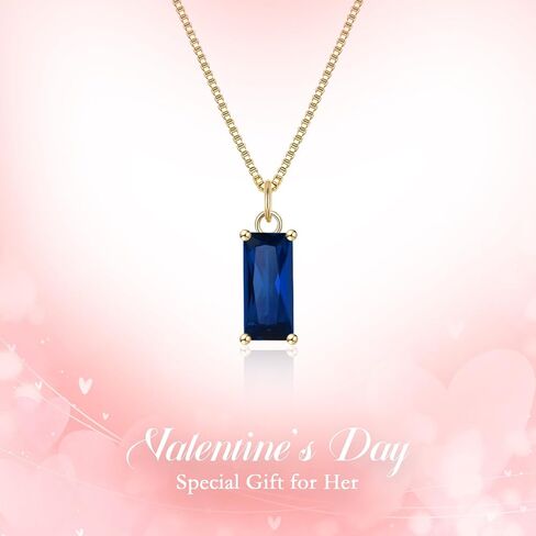 EVER FAITH Tiny Created Diamond Necklace, S925 Silver 14K Gold Emerald Cut Birthstone Cubic Zirconia Choker Necklace for Women Mothers Day/Birthday Jewelry Gifts in Kuwait