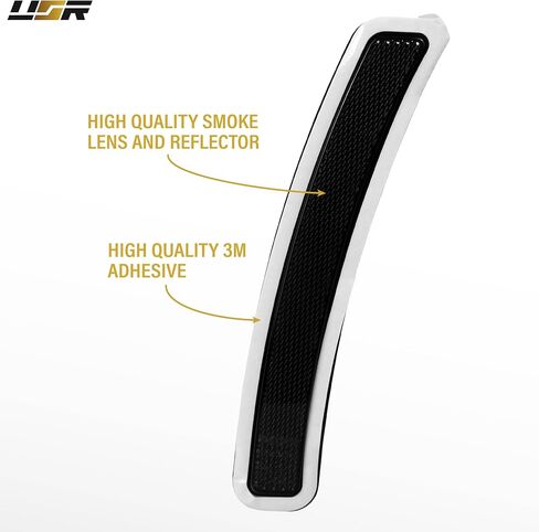 USR 21-24 G22 4 Series Side Side Reflector-زوج عاكس جانبي الأمامي (يسار + يمين)-متوافق مع 2021-2024 BMW 430i / M440i G22 / Bimmer 2 Door Coupe Trims / 2023 M4 (عوامل العدسات الدخان) in Saudi Arabia