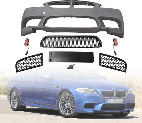 طقم غلاف المصد الأمامي M5 Style Front Fits 2011-2017 BMW F10 5 Series سيدان 535i 528i 550i 530i 520i 2.0L 3.0L 4.4L ، ثقب ث/PDC ، ث/خطاف السحب in Saudi Arabia