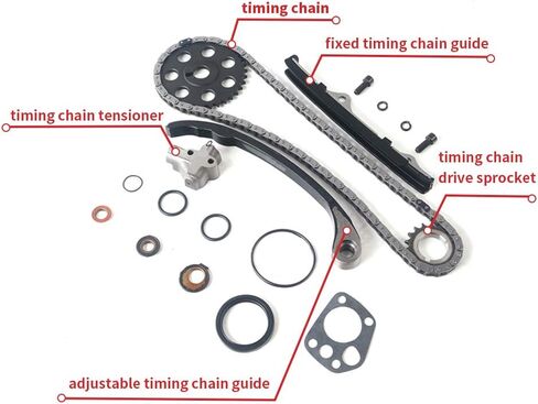 MPLUS Timing Chain Tensioner Guide Kit Compatible with 99-02 Suzuki Esteem / 99-03 Chevrolet Tracker / 99-03 Suzuki Vitara / 02-07 Suzuki Aerio / 96-98 Suzuki Sidekick Sport / 07 Suzuki SX4 and more in Saudi Arabia