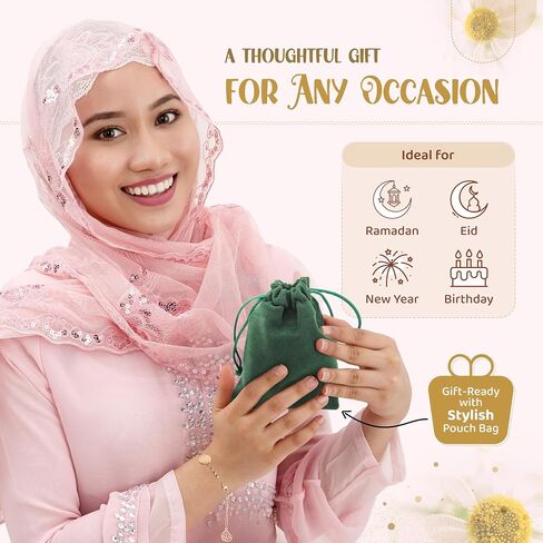 Elegant Ayatul Kursi Bracelet with Allah Pendant - Perfect Islamic Gifts Islamic Jewerly for Women: Ramadan New Year Special Arabic Bracelet in Saudi Arabia