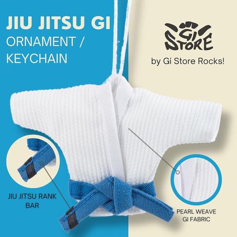 Brazilian Jiu Jitsu Gi Ornament Gift, Premium Pearl Weave Kimono Keychain, Belt Colors - White, Blue, Purple, Brown, Black in Saudi Arabia