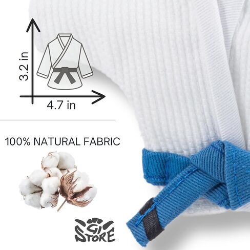 Brazilian Jiu Jitsu Gi Ornament Gift, Premium Pearl Weave Kimono Keychain, Belt Colors - White, Blue, Purple, Brown, Black in Saudi Arabia