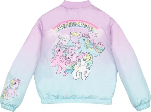 My Little Pony Feelin' Magical Girls Varsity Bomber Jacket - Lightweight Zip-Up Graphic Print Jacket for Kids in Saudi Arabia