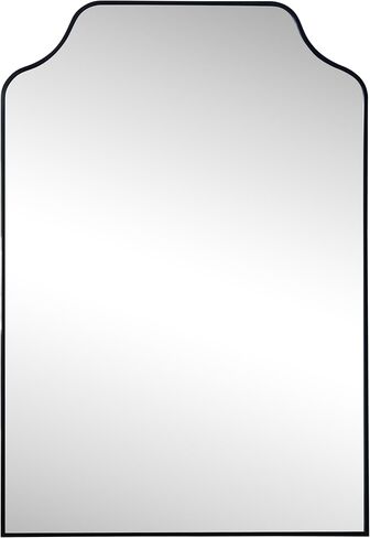 JONATHAN Y MIR203A Lindie 24 in. W x 36 in. H Medium Scalloped-Top Metal Framed Wall Mounted Mirror, Wall-Hung or Leaning for Bathroom, Living Room, Bedroom, Black in Saudi Arabia
