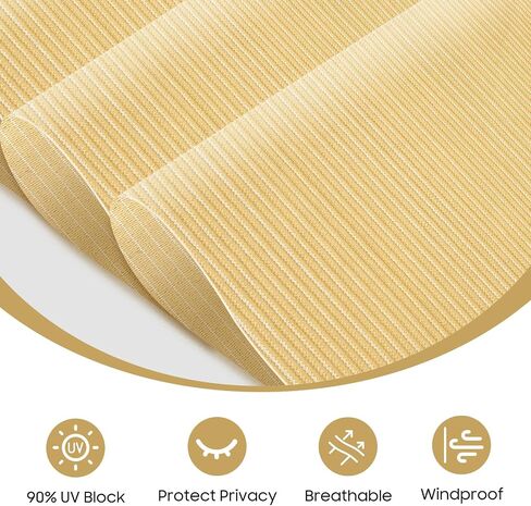 96" W x 72" L Outdoor Roller Shades - Extra Large UV Protection Blinds for Pergola/Gazebo, Cordless Design & Energy Efficient Patio Cover, Beige in Saudi Arabia