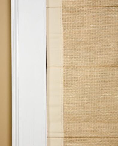 Thermal Cordless Woven Roman Shade, 36 by 63-Inch, Sand Border in Saudi Arabia