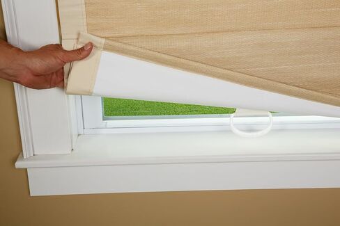 Thermal Cordless Woven Roman Shade, 36 by 63-Inch, Sand Border in Saudi Arabia