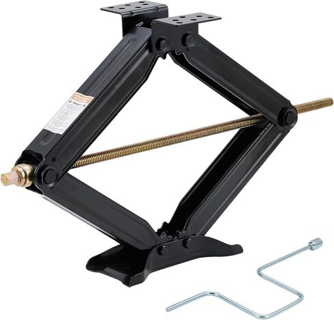 Camper Trailer RV Stabilizer Jacks ، 7500 رطل من الخدمة الثقيلة 24 "RV مثبت مقص مقص مع مقبض كرنك ومآخذ الحفر لمقطورة السفر ، أسود ، أسود in Saudi Arabia