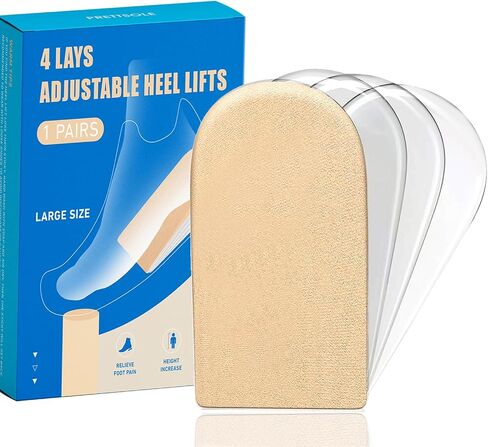 1/4',1/2',3/4',1' Heel Lifts(4 Layers), Height Increase Insoles for Leg Length Discrepancy - Large Shoe Lifts for Men, Shoe Inserts Comfort Half Foot Pads for Heel Pain - 1 Pair in Saudi Arabia