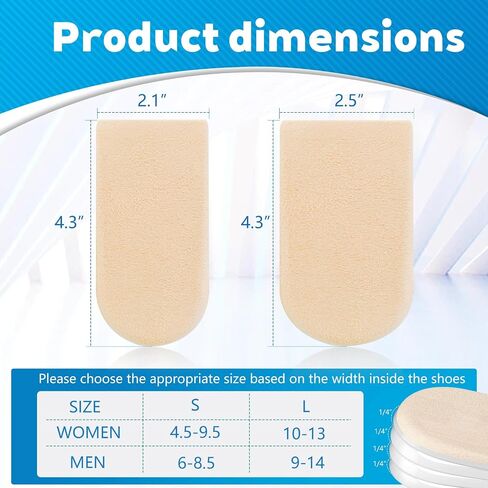 1/4',1/2',3/4',1' Heel Lifts(4 Layers), Height Increase Insoles for Leg Length Discrepancy - Large Shoe Lifts for Men, Shoe Inserts Comfort Half Foot Pads for Heel Pain - 1 Pair in Saudi Arabia