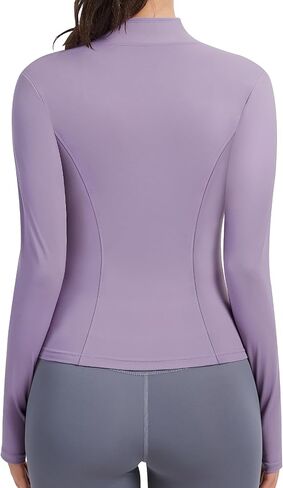 JoyGirl Running Jacket for Women Workout Jackets Zip Up Slim Fit Athletic Yoga Cropped Tops with Thumb Holes in Kuwait
