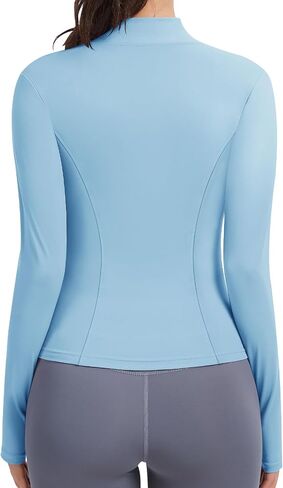 جاكيت Joygirl الجري للنساء سترات تجريب zip up slim fit stholect uga قمم اقتصاص مع ثقوب الإبهام in Kuwait