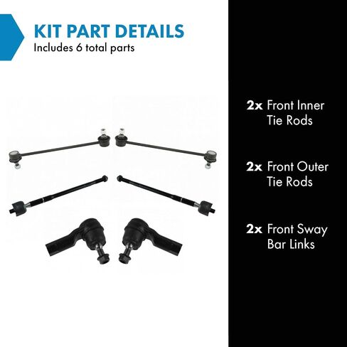 TRQ Front Steering and Sundension Stow Sway Bar Bar Rink Rin Rod Rod متوافق مع 2009-2017 Mitsubishi Lancer 2008-2013 Outlander MI4520100 in Saudi Arabia